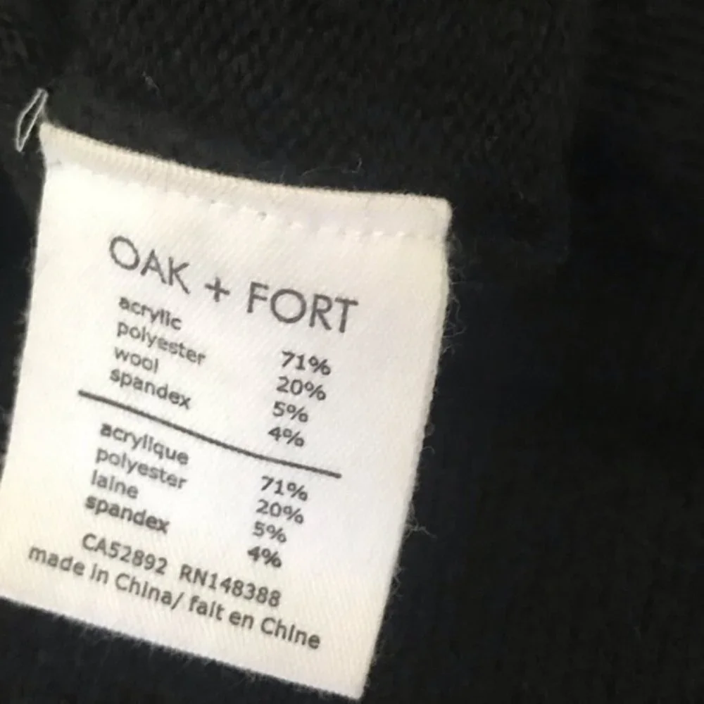 OAK + FORT Oversized Crop Mock Neck Wool Blnd Sweater Knit Turtleneck Boxy Top M - Picture 7 of 14